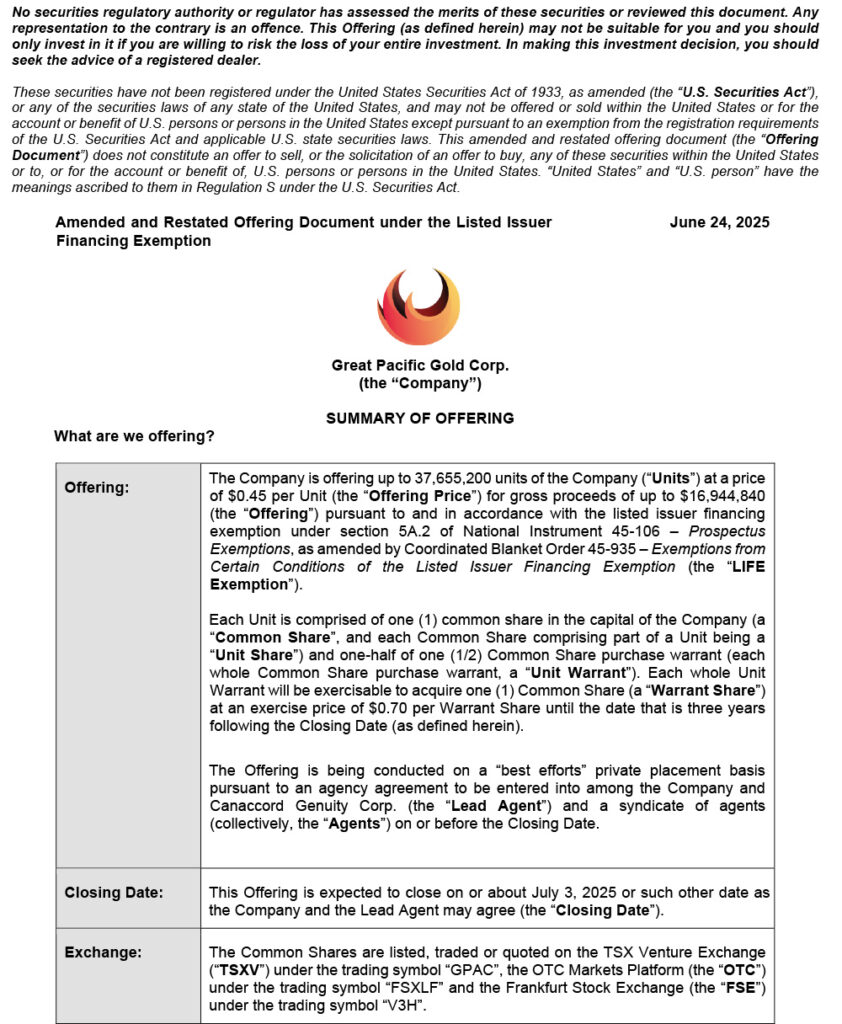 Gpac Amended And Restated Form 45 106f19 Life Offering Document Final